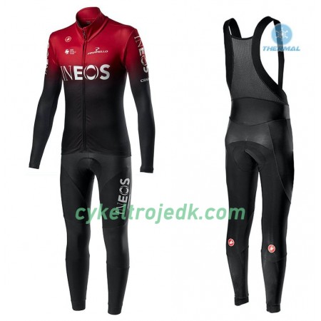 Cykeltøj Langærmet Vinter + Bib Cykelbukser 2020 TEAM INEOS N001